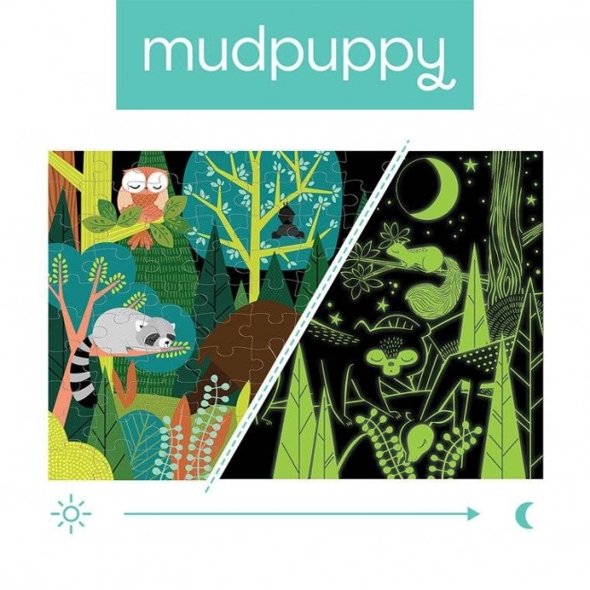 Mudpuppy - puzzle Świecą w Ciemności Świat leśny 100 elementów
