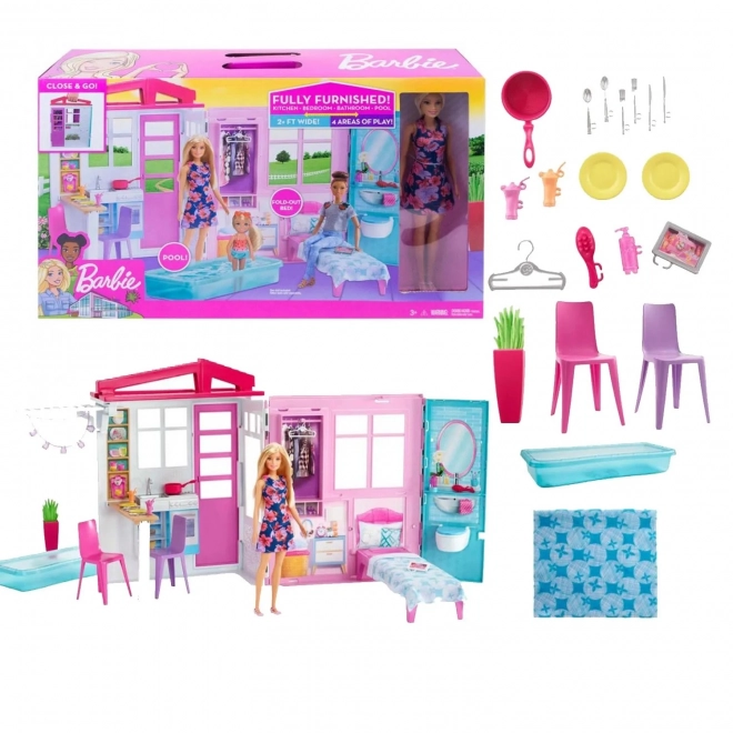 Domek dla Lalek Barbie z Akcesoriami i Lalką GWY84