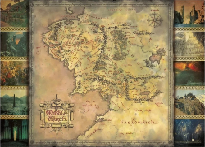 Puzzle Władca Pierścieni – mapa Śródziemia 1000 elementów