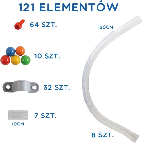 Sensoryczna zabawka STEM Wall zestaw 121 elementów