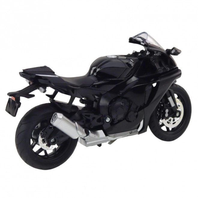 Sportowy model motocykla czarny z metalowymi elementami 1:12