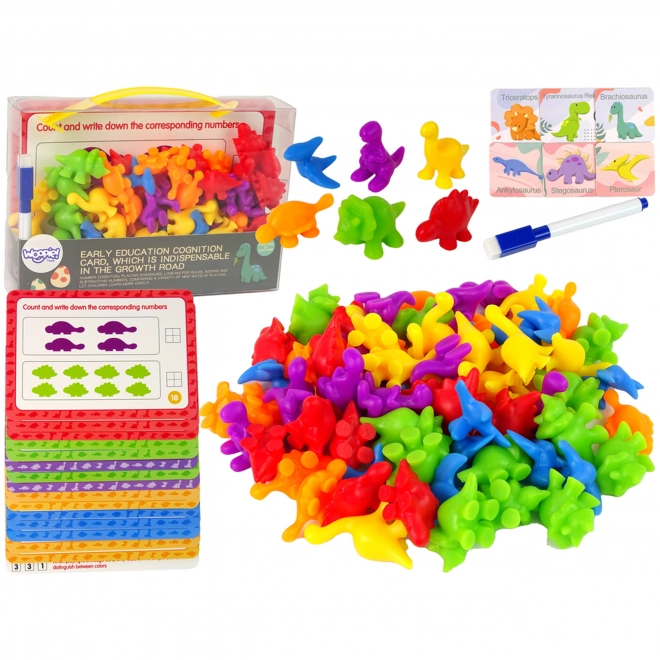 WOOPIE Edukacyjny Zestaw Nauka Liczenia Montessori Dino Układanka 95 szt.