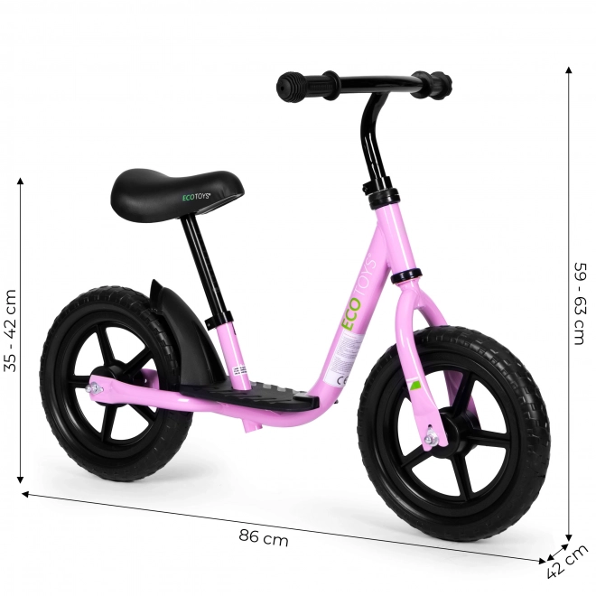 Dziecięcy rowerek biegowy z platformą ECOTOYS różowy