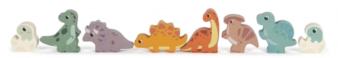 Mała stopa Drewniane klocki Dino