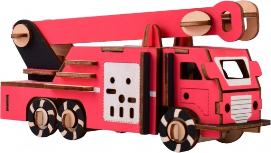Drewniane puzzle 3D wóz strażacki WOODCRAFT
