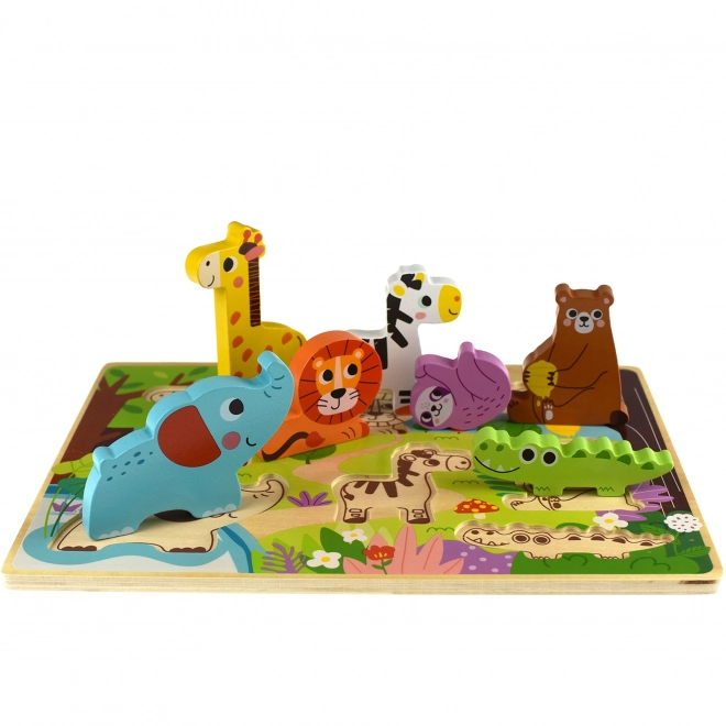 Drewniane puzzle ZOO Safari dla dzieci