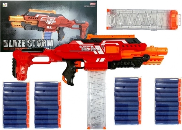 Dziecięcy pistolet piankowy Blaze Storm z dużym magazynkiem na 40 strzałek