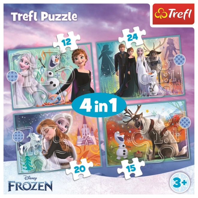 Frozen Puzzle 4w1 (12, 15, 20, 24 elementów) - Piękny świat