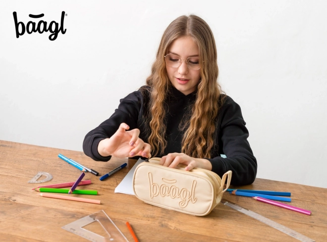 Studencka piórnik Beige