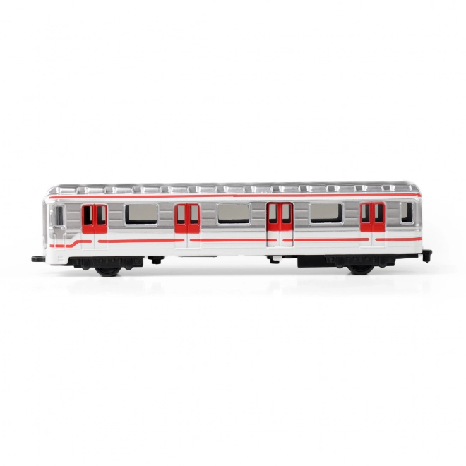 Praskie metro metalowe 16 cm z napędem do tyłu w pudełku 19,5x7x6 cm