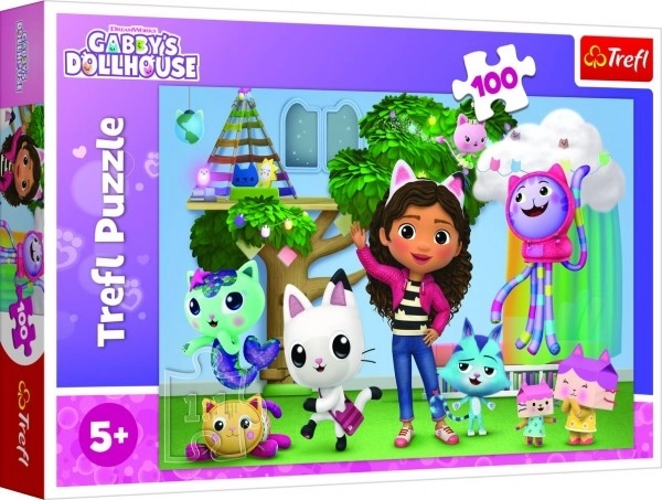 Puzzle 100 elementów Dom kotów Gabi