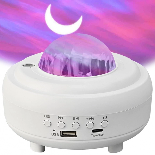 Nocny projektor świetlny aurora z głośnikiem bluetooth