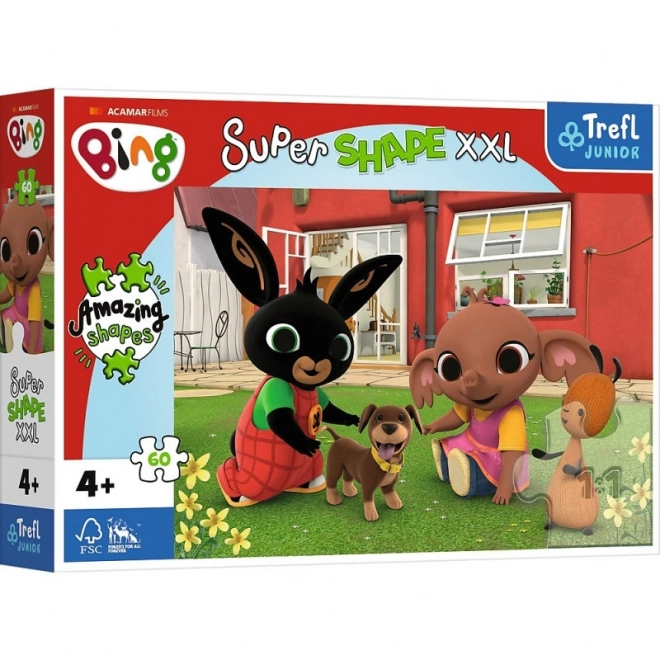 Puzzle 60 elementów XXL Super Shape zabawa z pieskiem, BING