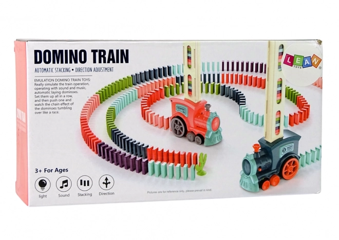 Interaktywna lokomotywa Pociąg układający domino dźwięk