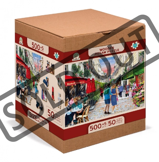 Wooden City Drewniane puzzle Paryskie bistro 2w1, 505 elementów EKO
