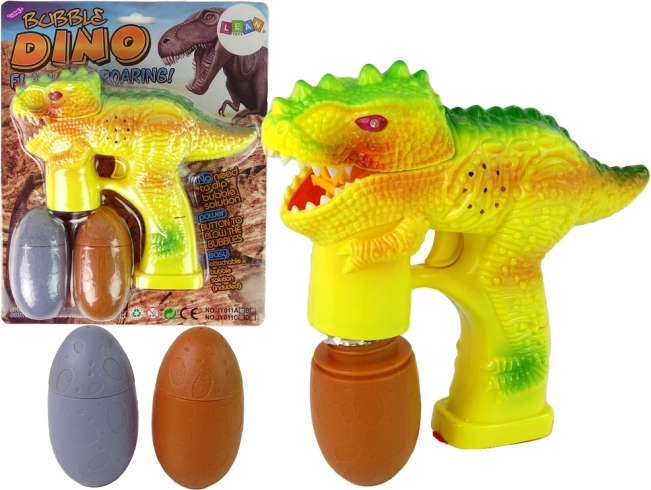Bąbelkowy dinozaur z jajkami na płyn – żółty