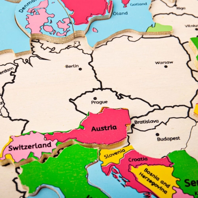 Bigjigs Toys Drewniane puzzle mapa Europy 25 elementów