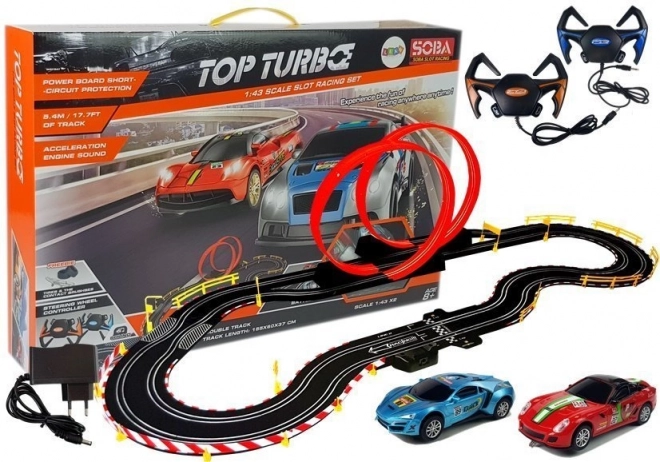 Tor wyścigowy TOP TURBO z dwoma autami i kontrolerami