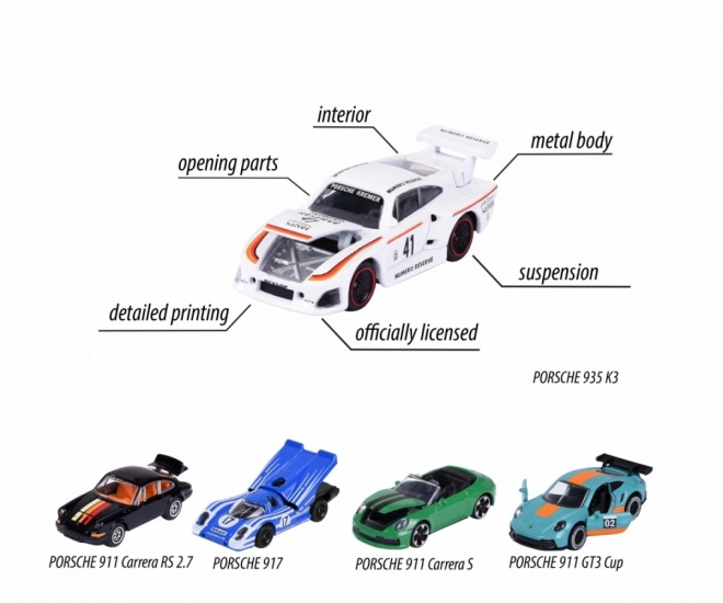 Majorette Porsche Motorsport Zestaw Prezentowy 5 szt.