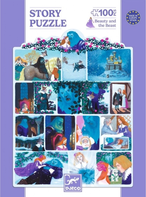 Puzzle z opowieścią o Pięknej i Bestii 100 elementów
