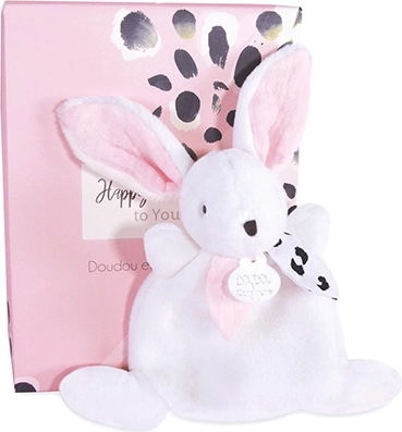 Doudou różowy mini króliczek 17 cm pudełko prezentowe