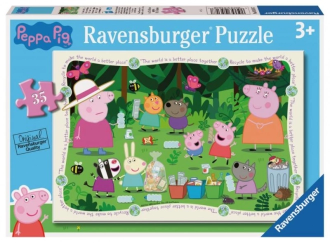 Puzzle 35 elementów Świnka Peppa