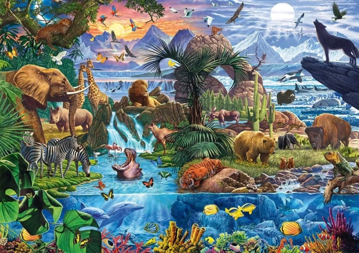 Schmidt puzzle Panorama świata zwierząt 1500 elementów