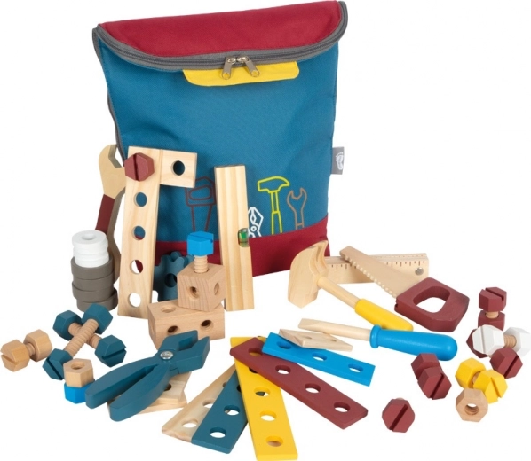 Dziecięcy plecak z drewnianymi narzędziami SMALL FOOT Workshop
