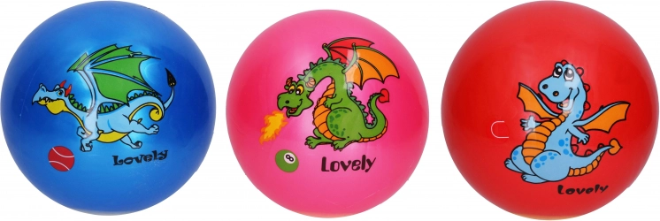 Gumowa piłka z motywem smoka 22 cm