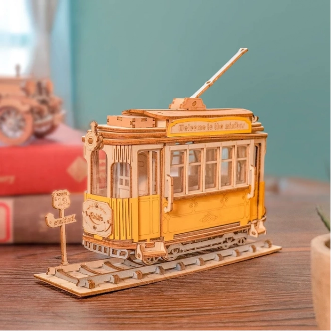 Retro Tramwaj - 3D drewniany zestaw
