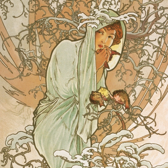 Kalendarz notatnikowy Alfons Mucha 2025, 30 × 30 cm