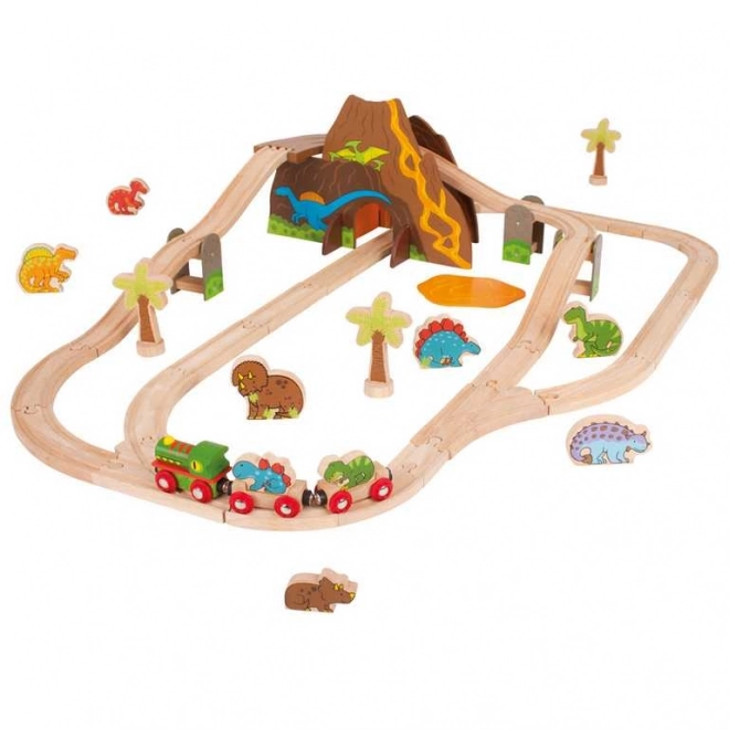 Bigjigs Rail Drewniana kolejka dinozaury