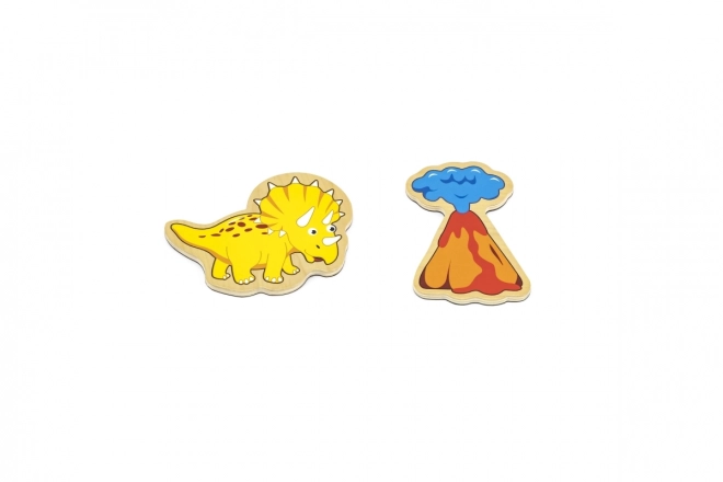 Drewniane magnesy 20 szt. - dinozaury