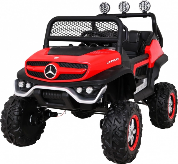 dziecięcy samochód elektryczny mercedes-benz unimog 4x4 z pilotem – czerwony