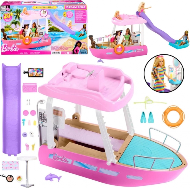 Barbie luksusowy motorowy jacht z transformacją i akcesoriami