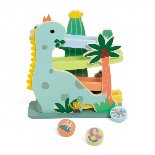 Klasyczna drewniana trasa z dinozaurami