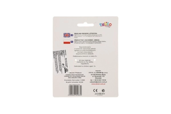 Dinozaur grzechotka pluszowa 13cm na karcie w woreczku 0+