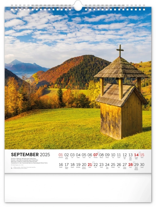 NOTIQUE Kalendarz ścienny Czarowne Słowacja 2025, 30 x 34 cm