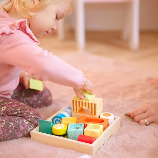 Drewniane sensoryczne klocki Classic World Montessori