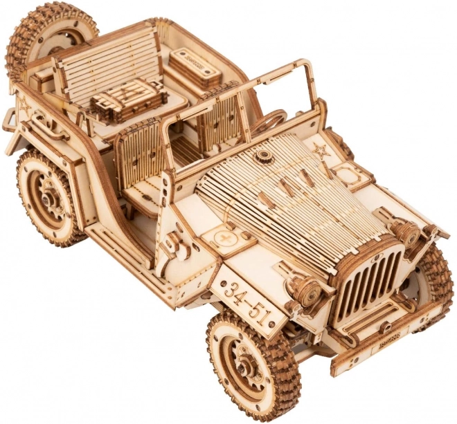 Wojskowy Jeep - 3D drewniane puzzle