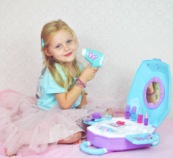Toaletka dla dziewczynek 2w1 Piękny salon WOOPIE w walizce