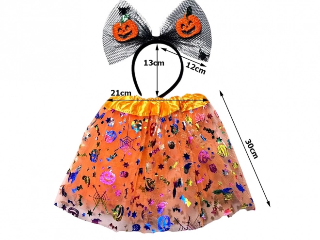 Halloweenowy kostium z opaską i tiulową spódniczką