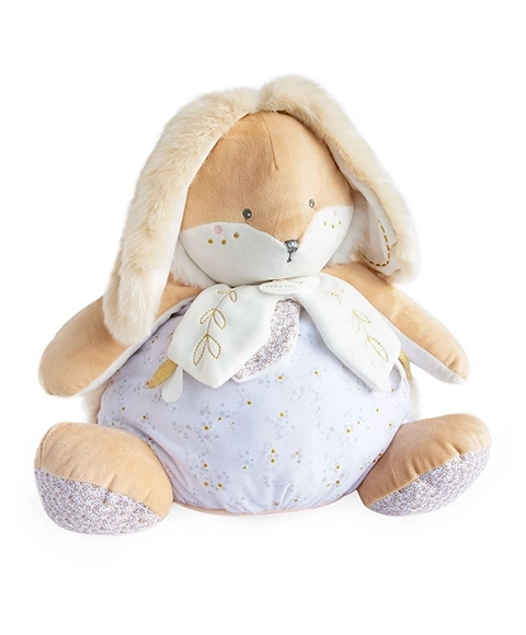 Doudou biały króliczek z przestrzenią do przechowywania piżamki 38 cm