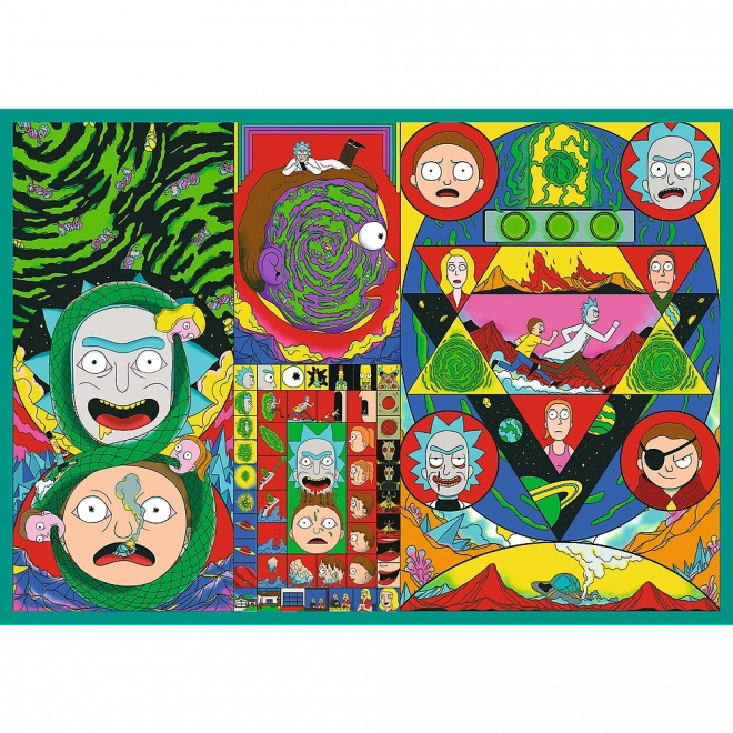 Puzzle 4x250 Zakręcony świat Ricka i Morty'ego od Trefl