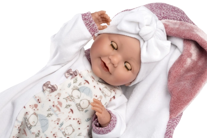 Llorens 74040 NEW BORN - realistyczna lalka niemowlęca z mrugającymi oczami, dźwiękami i miękkim materiałowym ciałem - 42 cm