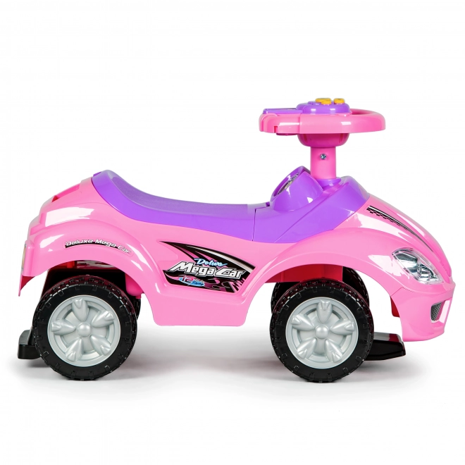 ECOTOYS Jeździk z dźwiękami i prowadzącą tyczką Różowe Auto