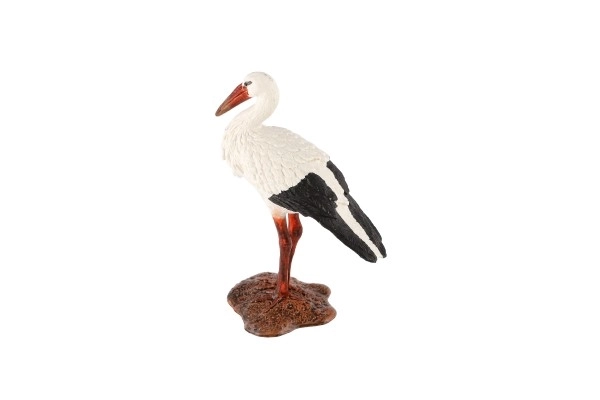 Bocian biały plastik w zootedzie 9cm w woreczku