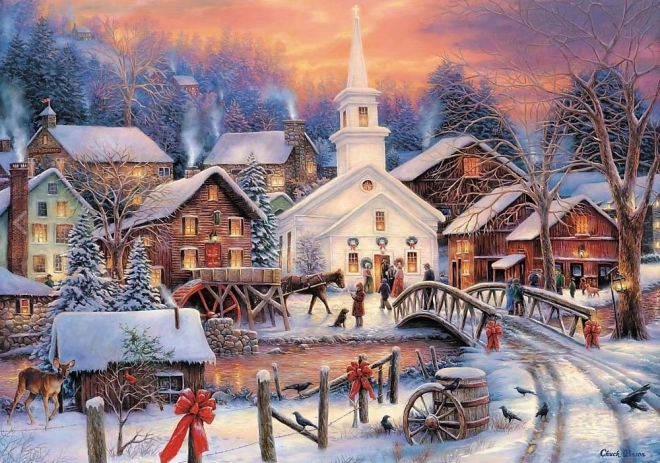 Puzzle 1000 elementów Białe Święta