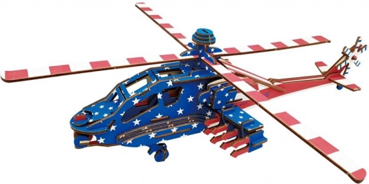 Drewniane puzzle 3D Amerykański śmigłowiec bojowy Apache
