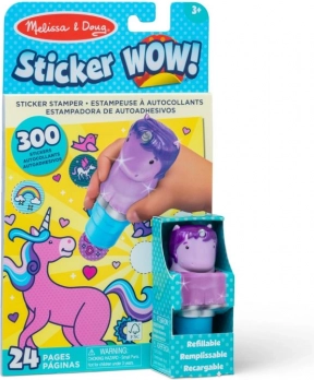 Sticker WOW! stempelkująca książeczka z naklejkami – fioletowy jednorożec